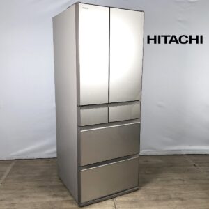 HITACHI 日立 冷凍冷蔵庫 R-HX60N(XN) 6ドア ガラスドア 観音開き 602L 2021年製 121kg ファインシャンパン